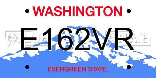 E162VR Washington License Plate