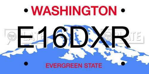 E16DXR Washington License Plate