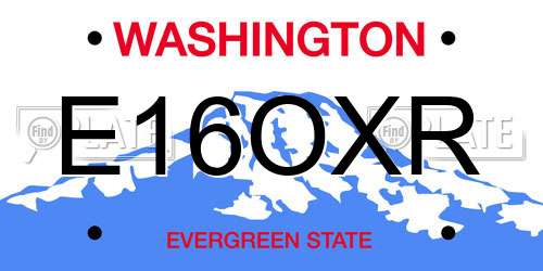 E16OXR Washington License Plate