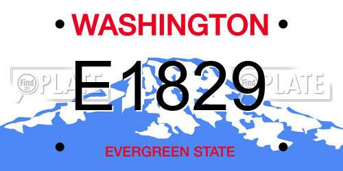 E1829 Washington License Plate