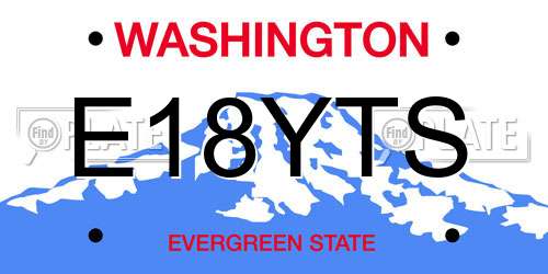 E18YTS Washington License Plate