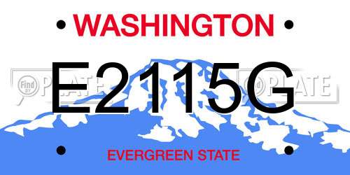 E2115G Washington License Plate