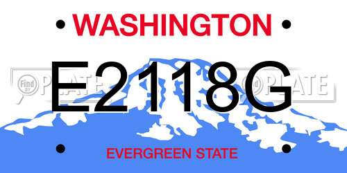 E2118G Washington License Plate