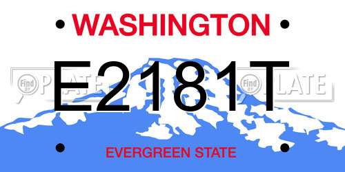 E2181T Washington License Plate