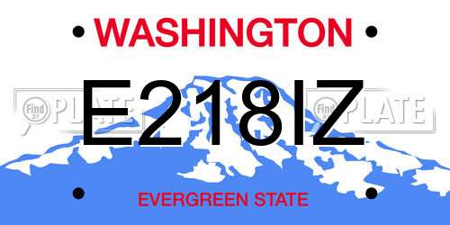 E218IZ Washington License Plate