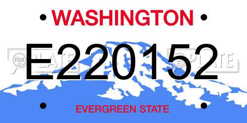 E220152 Washington License Plate