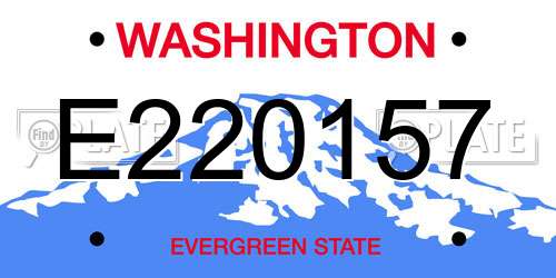 E220157 Washington License Plate