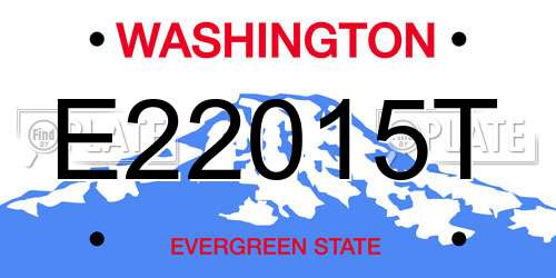E22015T Washington License Plate