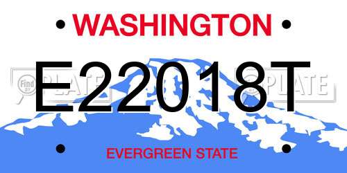 E22018T Washington License Plate