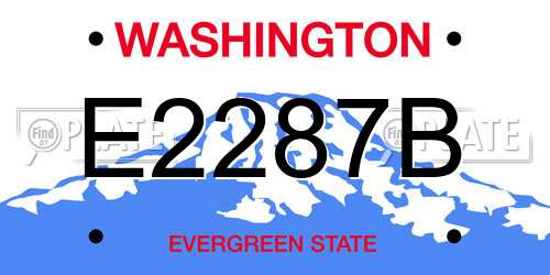 E2287B Washington License Plate