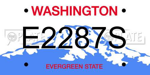 E2287S Washington License Plate