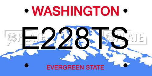 E228TS Washington License Plate