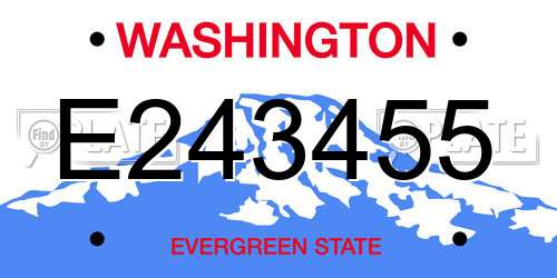 E243455 Washington License Plate