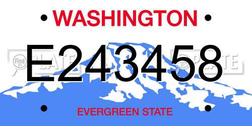 E243458 Washington License Plate