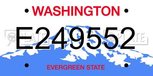 E249552 Washington License Plate