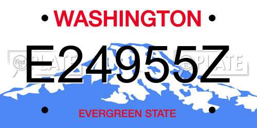 E24955Z Washington License Plate