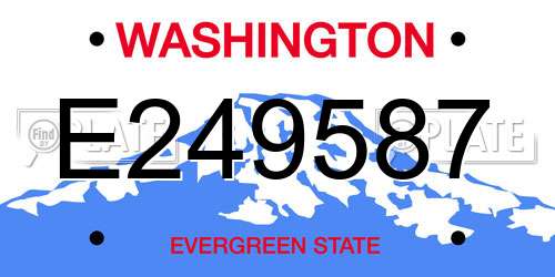 E249587 Washington License Plate