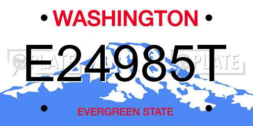 E24985T Washington License Plate