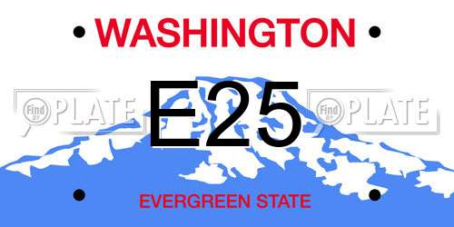 E25 Washington License Plate