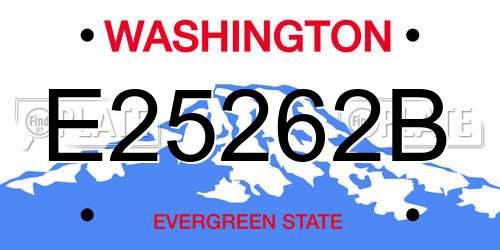 E25262B Washington License Plate