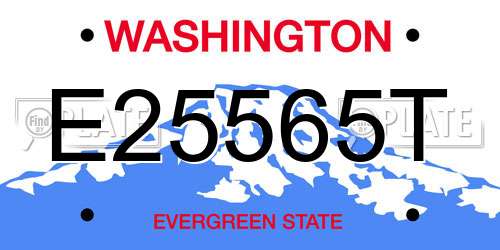 E25565T Washington License Plate