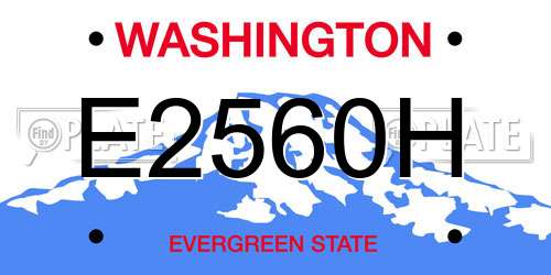 E2560H Washington License Plate