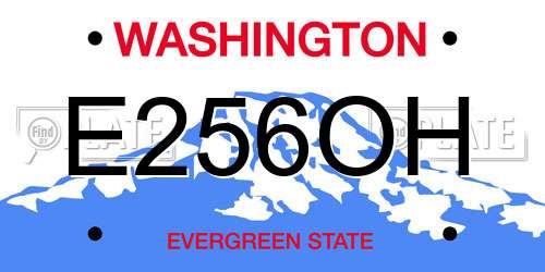 E256OH Washington License Plate