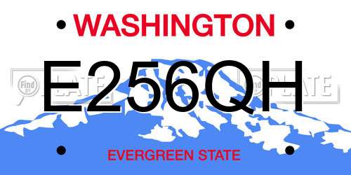 E256QH Washington License Plate