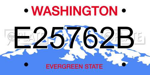 E25762B Washington License Plate