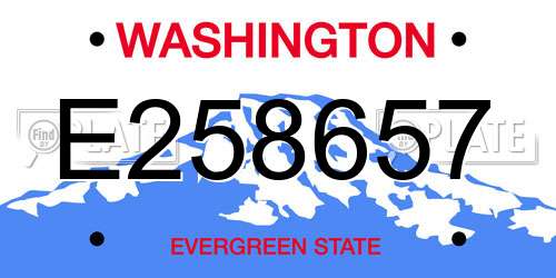 E258657 Washington License Plate