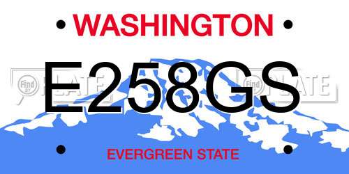 E258GS Washington License Plate
