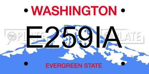 E259IA Washington License Plate