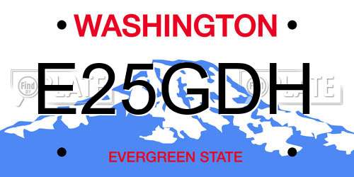 E25GDH Washington License Plate