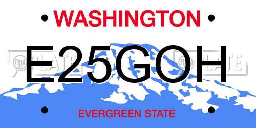 E25GOH Washington License Plate