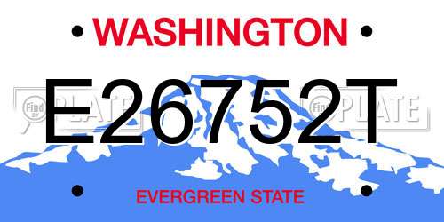 E26752T Washington License Plate