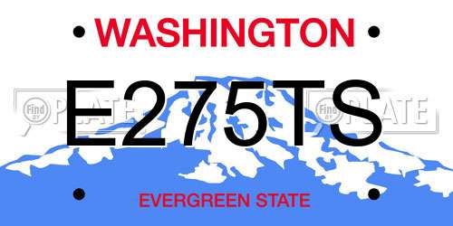 E275TS Washington License Plate