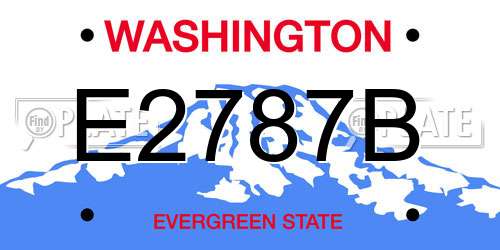 E2787B Washington License Plate