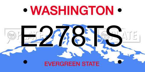 E278TS Washington License Plate