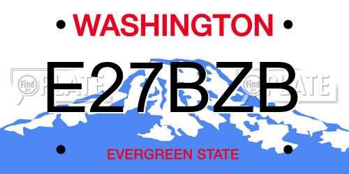 E27BZB Washington License Plate