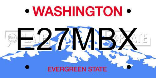 E27MBX Washington License Plate