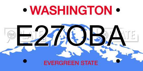 E27OBA Washington License Plate