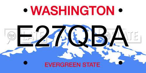 E27QBA Washington License Plate
