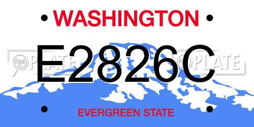 E2826C Washington License Plate