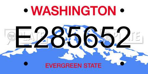 E285652 Washington License Plate