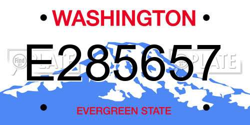 E285657 Washington License Plate