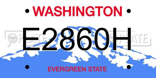 E2860H Washington License Plate