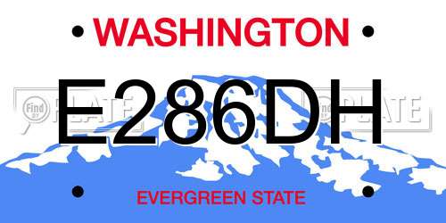 E286DH Washington License Plate