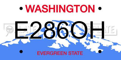 E286OH Washington License Plate