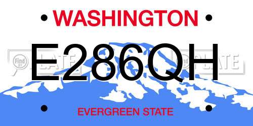 E286QH Washington License Plate