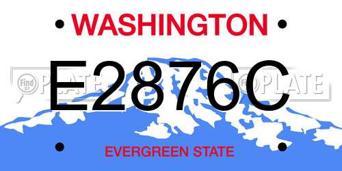 E2876C Washington License Plate